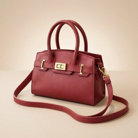 Black Leather Handbag for Women
