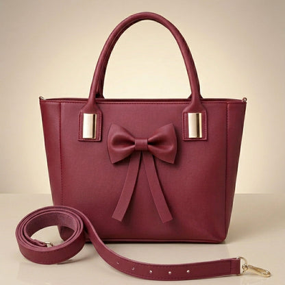 Leather Plain Shoulder Bag