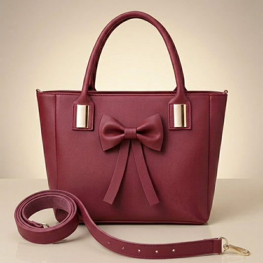 Leather Plain Shoulder Bag