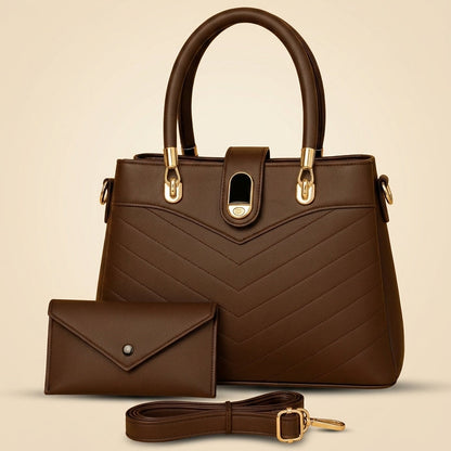 Quilted Shoulder Bag Set with Wallet