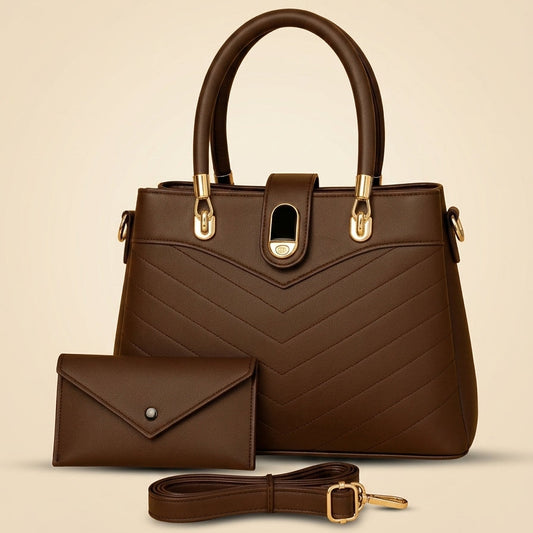 Quilted Shoulder Bag Set with Wallet