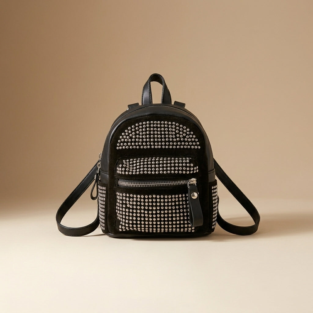 Premium Studded Leather Backpack for Women