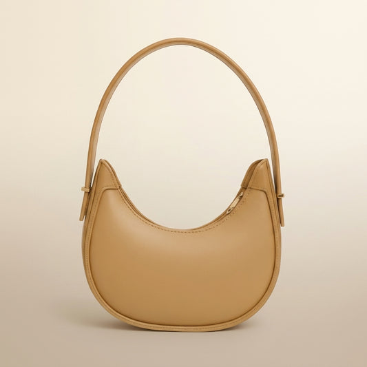 Leather Plain Shoulder Bag