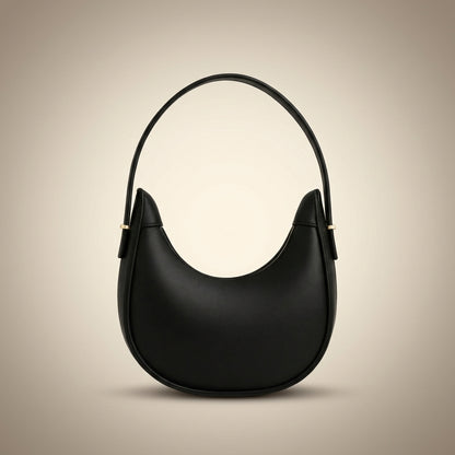 Leather Plain Shoulder Bag