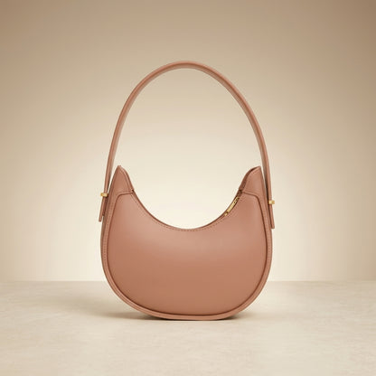 Leather Plain Shoulder Bag
