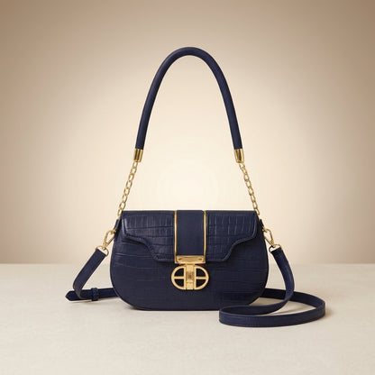 Croc Leather Shoulder Bag