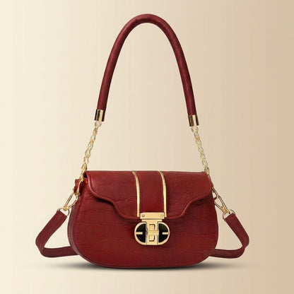 Croc Leather Shoulder Bag