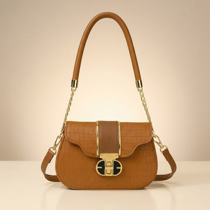 Croc Leather Shoulder Bag