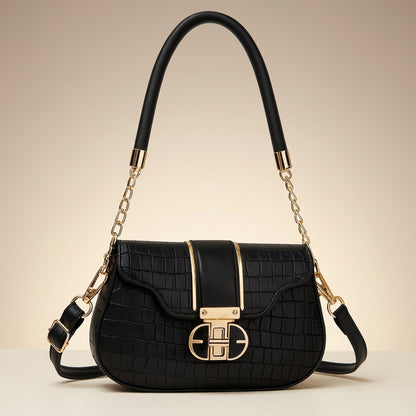 Croc Leather Shoulder Bag