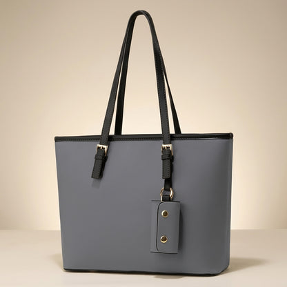 Grey Leather Shoulder Bag