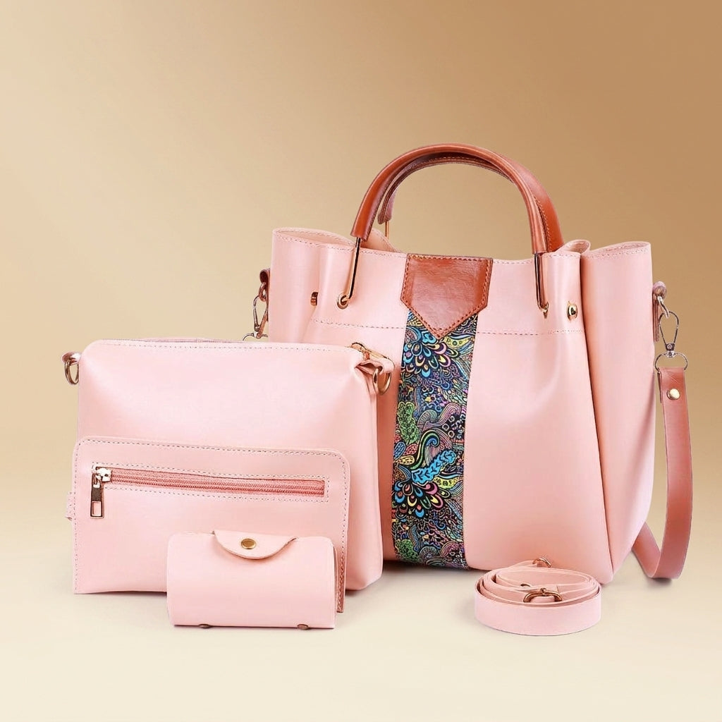 Luxury Paisley Print 4-Piece Handbag Collection