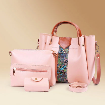 Luxury Paisley Print 4-Piece Handbag Collection