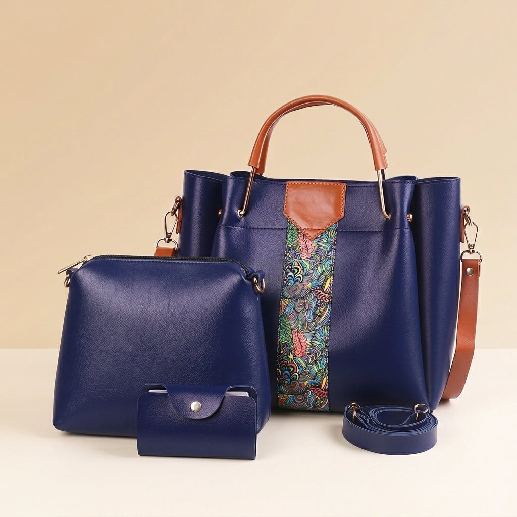 Luxury Paisley Print 4-Piece Handbag Collection
