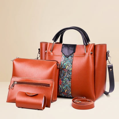 Luxury Paisley Print 4-Piece Handbag Collection