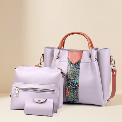 Luxury Paisley Print 4-Piece Handbag Collection