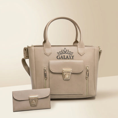 Elegant Brown Leather Bag & Wallet Set for Girls