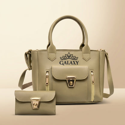 Elegant Brown Leather Bag & Wallet Set for Girls