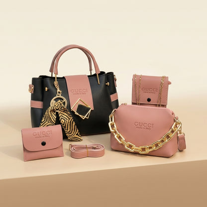 Luxury 4-Piece Leather Handbag Set for Women