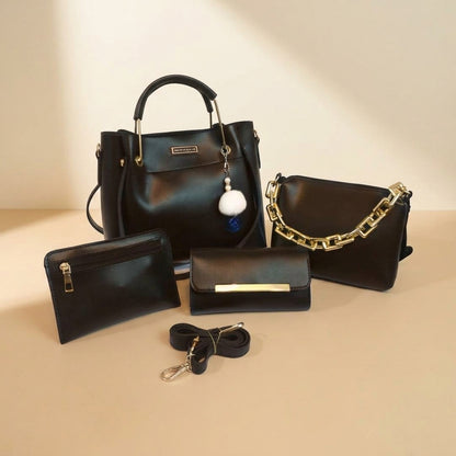 Luxury 4-Piece Leather Handbag Set for Women