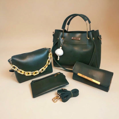 Luxury 4-Piece Leather Handbag Set for Women