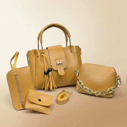 Luxury 4-Piece Leather Handbag Set for Women