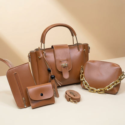 Luxury 4-Piece Leather Handbag Set for Women