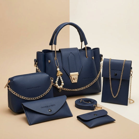 Stylish 5-Piece Leather Handbag Set for Women