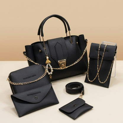 Stylish 5-Piece Leather Handbag Set for Women