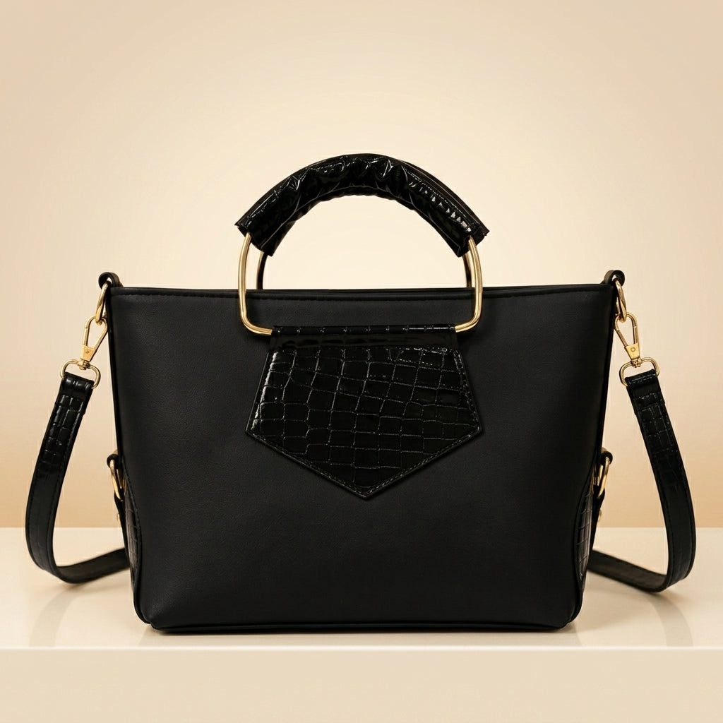 Trendy Women’s Embroidered Leather Handbag