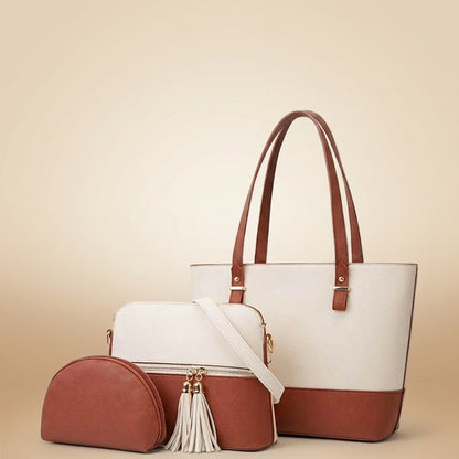Elegant Women’s 3-Piece Leather Bag Set