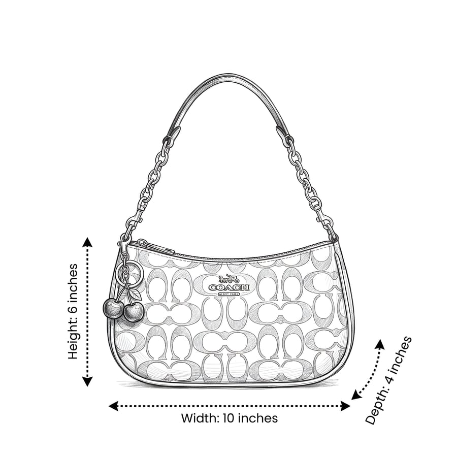 Zenwia Charm Hobo Bag – Chain Strap Shoulder Bag with Cherry Key Chain