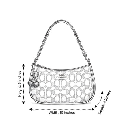 Zenwia Charm Hobo Bag – Chain Strap Shoulder Bag with Cherry Key Chain