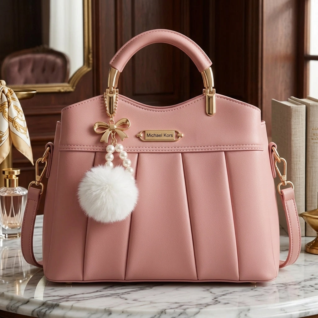 Premium Shoulder Bag with Charm Accessory