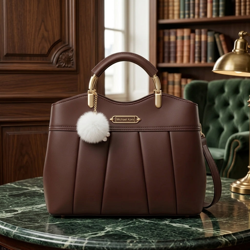 Premium Shoulder Bag with Charm Accessory
