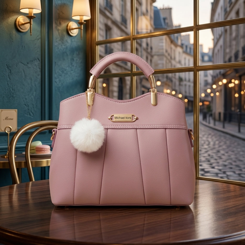 Premium Shoulder Bag with Charm Accessory