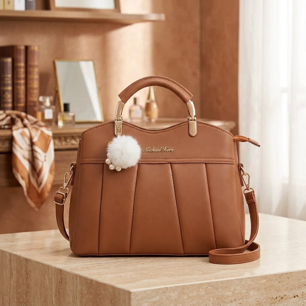 Premium Shoulder Bag with Charm Accessory