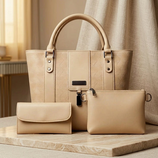 Elegant Tote Bag with Matching Crossbody & Wallet